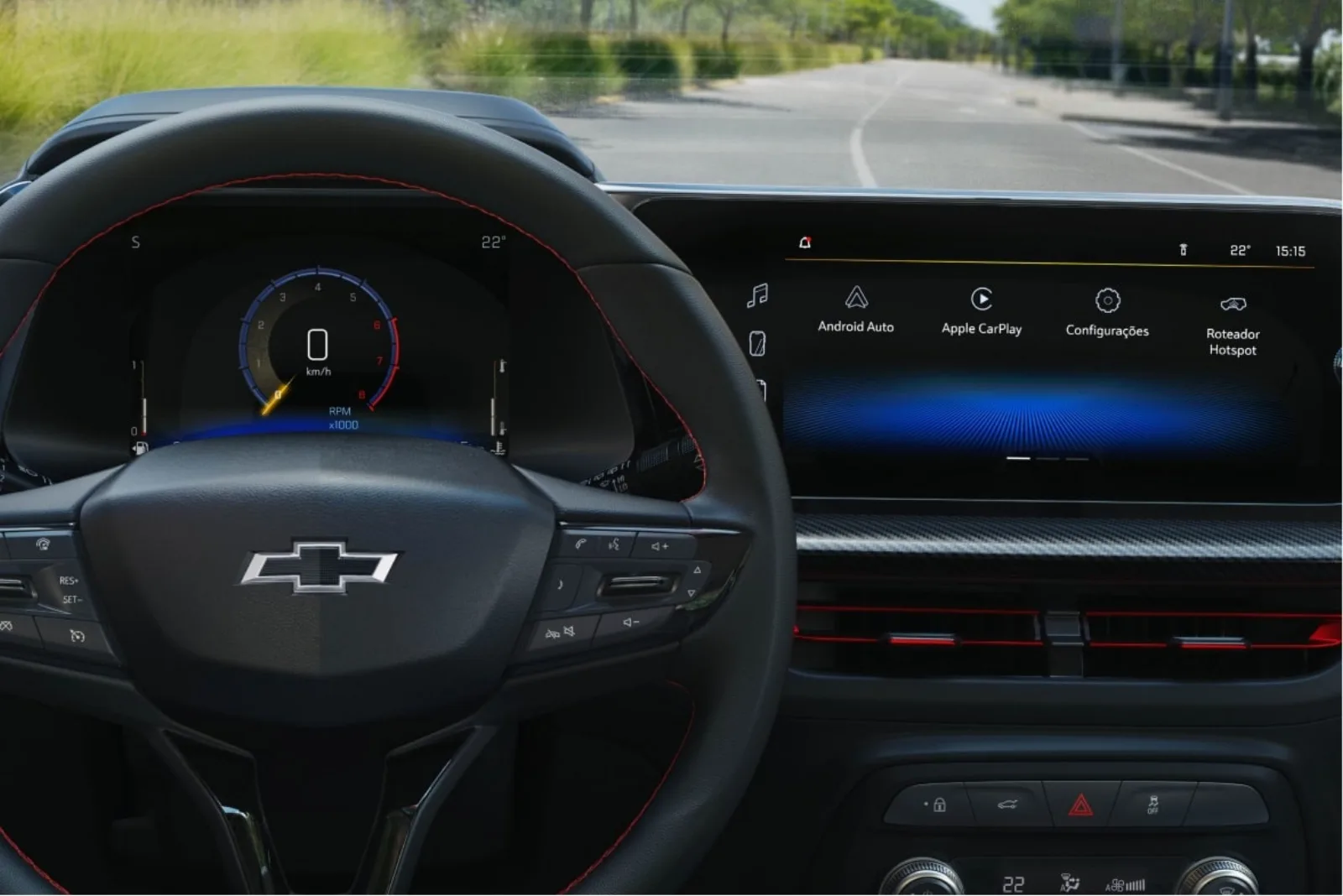 Chevrolet Onix Plus — Volante y tablero digital